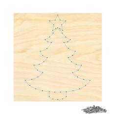 Nagelbild, Fadenbild mit Motiv Tannenbaum 